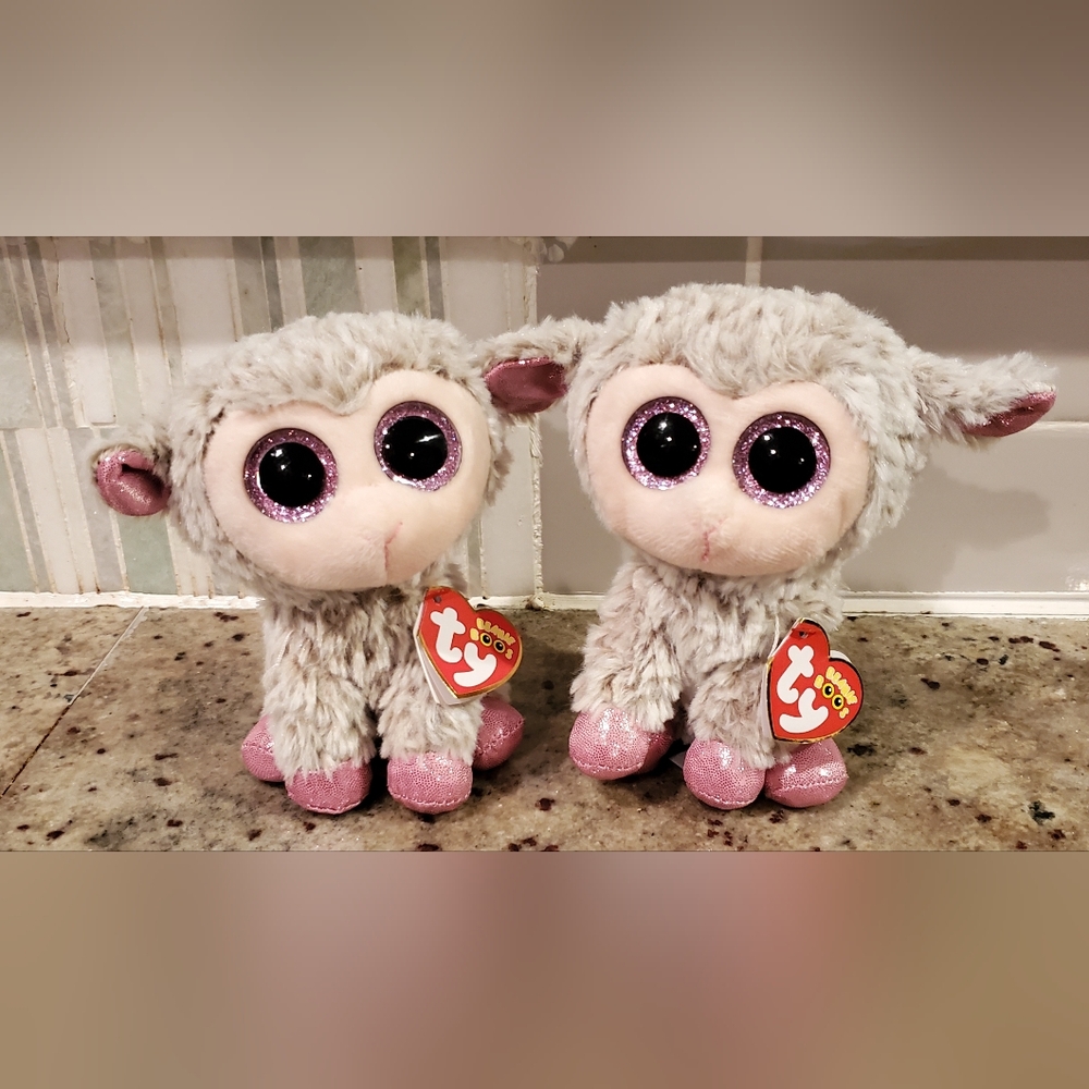 2017 RARE & RETIRED TY BABY‎ BEANIE BOOS~DIXIE THE GREY EASTER LAMB 6"~NEW